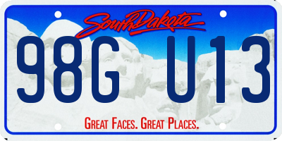SD license plate 98GU13