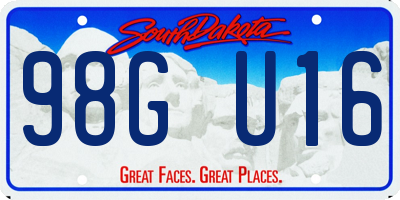 SD license plate 98GU16