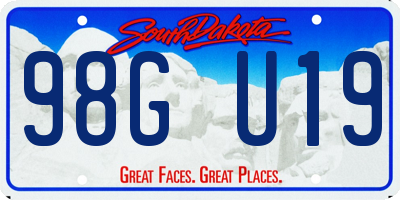 SD license plate 98GU19