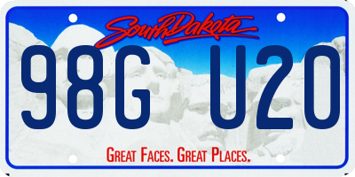 SD license plate 98GU20