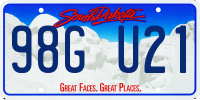 SD license plate 98GU21