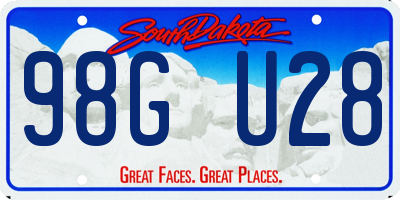 SD license plate 98GU28