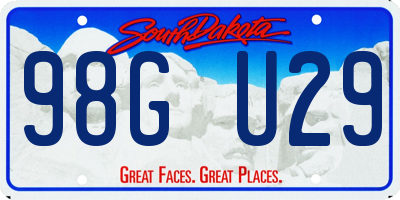 SD license plate 98GU29