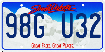 SD license plate 98GU32