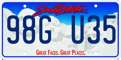 SD license plate 98GU35