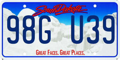 SD license plate 98GU39