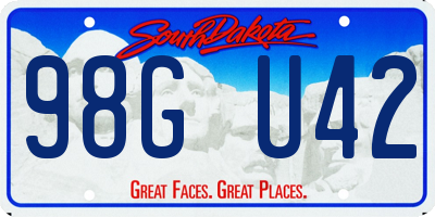 SD license plate 98GU42