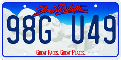 SD license plate 98GU49