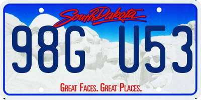 SD license plate 98GU53