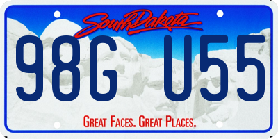 SD license plate 98GU55