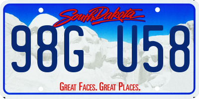 SD license plate 98GU58