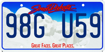 SD license plate 98GU59