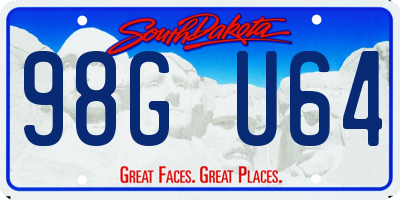 SD license plate 98GU64