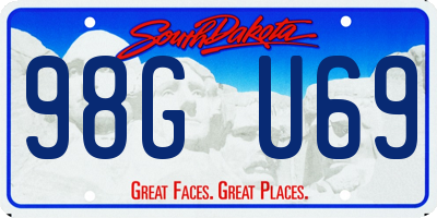 SD license plate 98GU69
