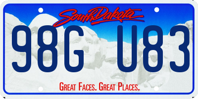 SD license plate 98GU83