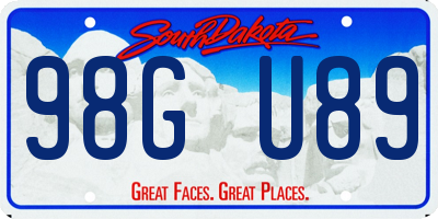SD license plate 98GU89