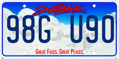 SD license plate 98GU90