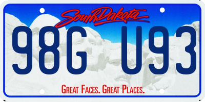 SD license plate 98GU93