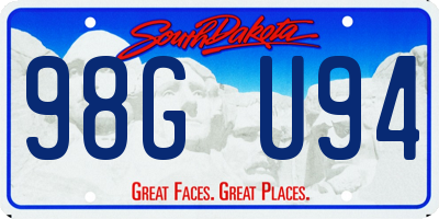 SD license plate 98GU94
