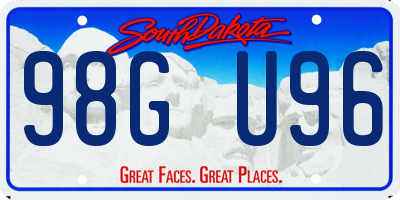 SD license plate 98GU96
