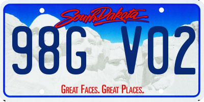 SD license plate 98GV02