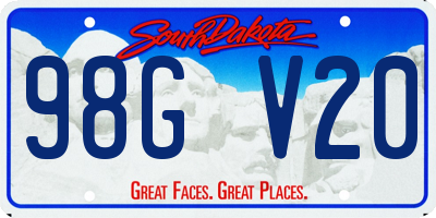 SD license plate 98GV20