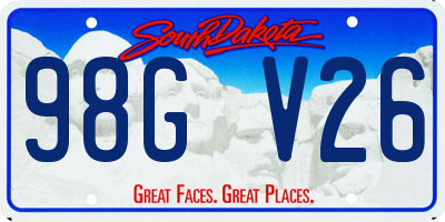 SD license plate 98GV26