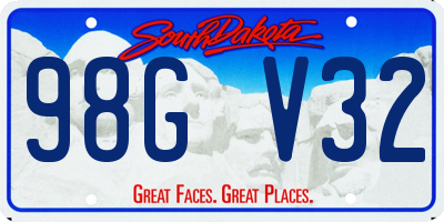 SD license plate 98GV32