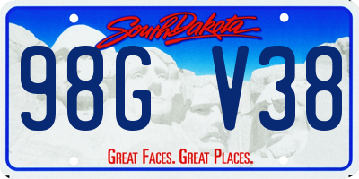 SD license plate 98GV38