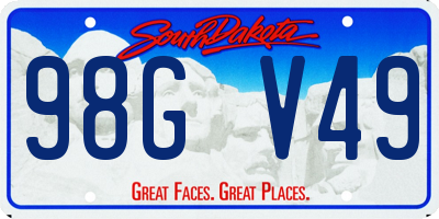 SD license plate 98GV49