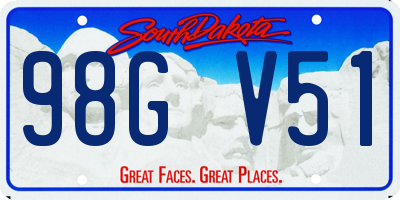 SD license plate 98GV51
