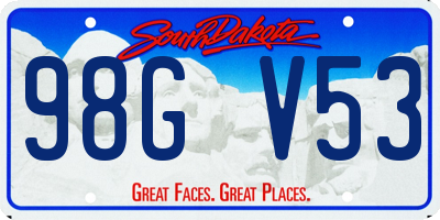 SD license plate 98GV53