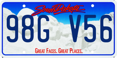 SD license plate 98GV56