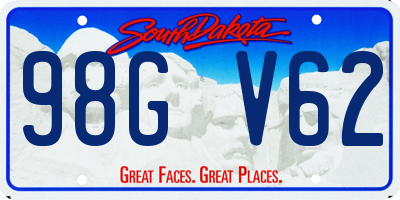 SD license plate 98GV62