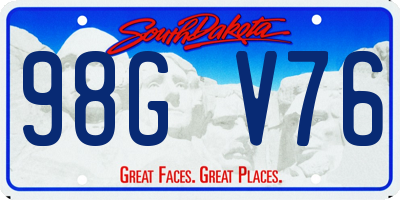 SD license plate 98GV76