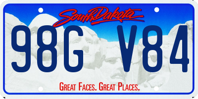 SD license plate 98GV84