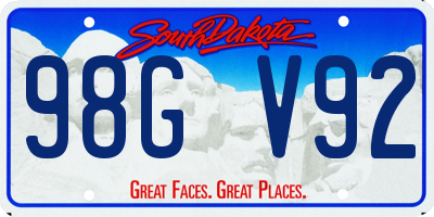 SD license plate 98GV92