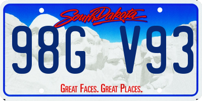 SD license plate 98GV93