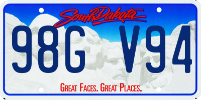 SD license plate 98GV94