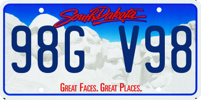 SD license plate 98GV98
