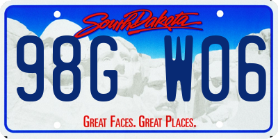 SD license plate 98GW06
