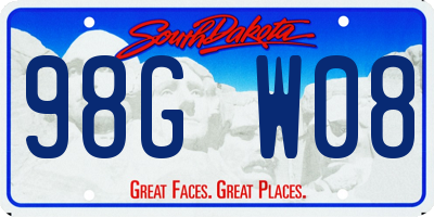 SD license plate 98GW08