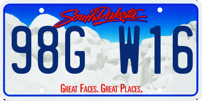 SD license plate 98GW16