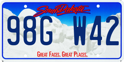 SD license plate 98GW42