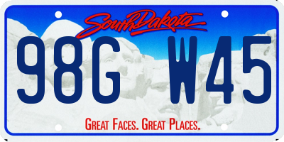 SD license plate 98GW45