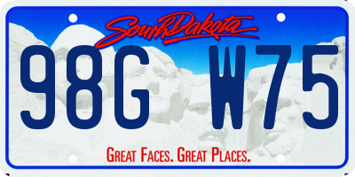 SD license plate 98GW75