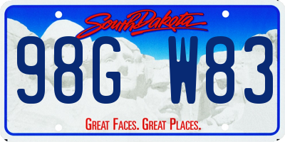 SD license plate 98GW83