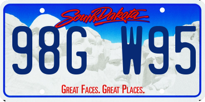 SD license plate 98GW95