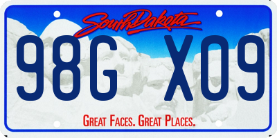 SD license plate 98GX09