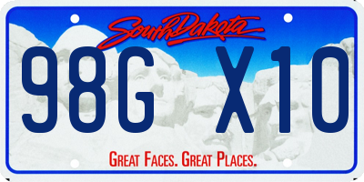 SD license plate 98GX10